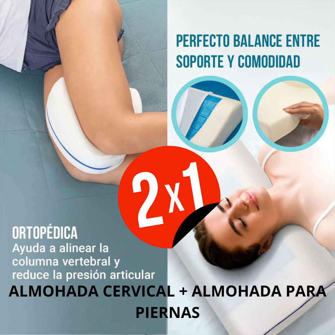 NUBE GEL PREMIUM 2x1  - ALMOHADA ORTOPEDICA + ALMOHADA PIERNAS (GRATIS)