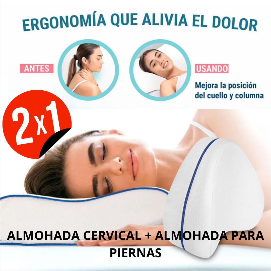 NUBE GEL PREMIUM 2x1  - ALMOHADA ORTOPEDICA + ALMOHADA PIERNAS (GRATIS)