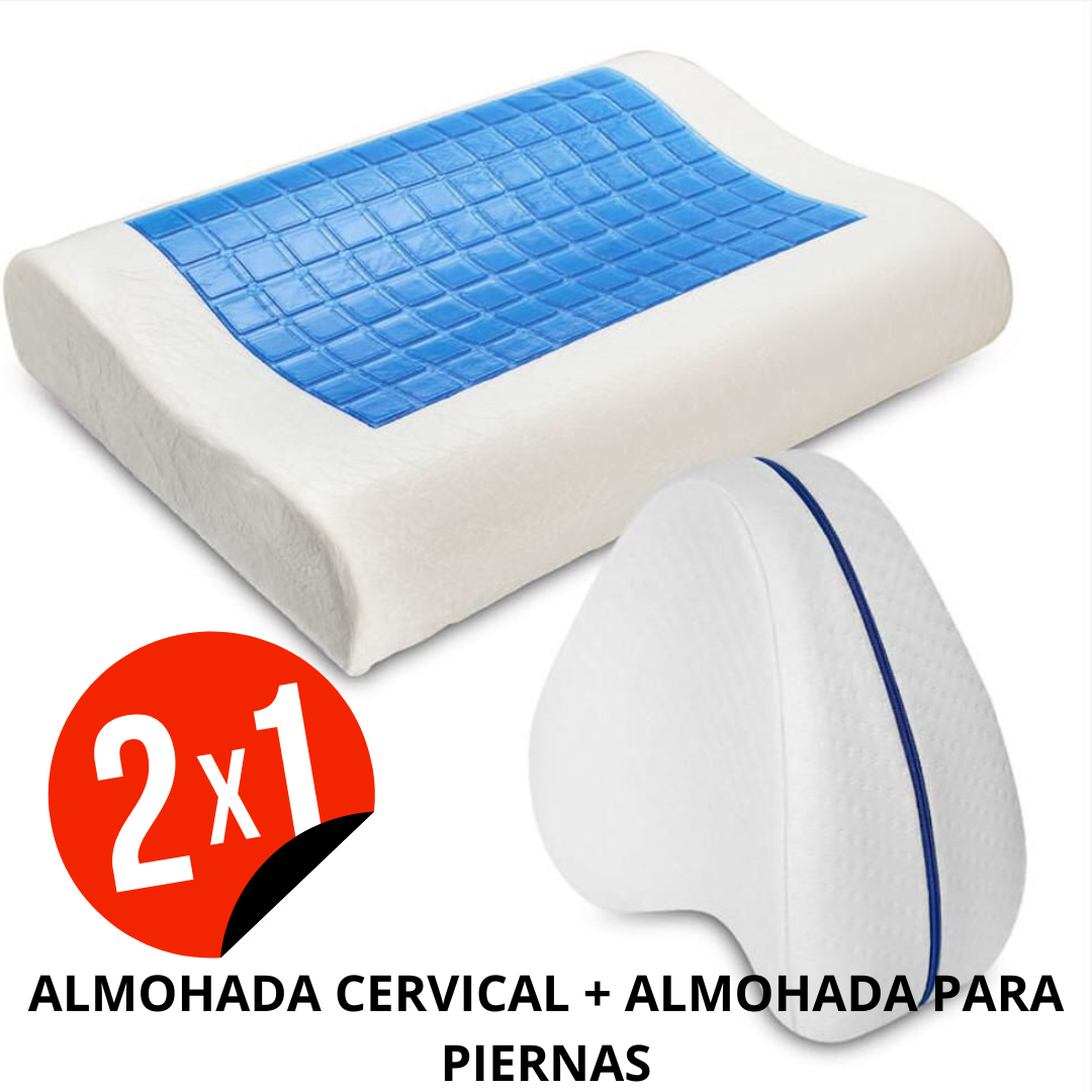 NUBE GEL PREMIUM 2x1  - ALMOHADA ORTOPEDICA + ALMOHADA PIERNAS (GRATIS)